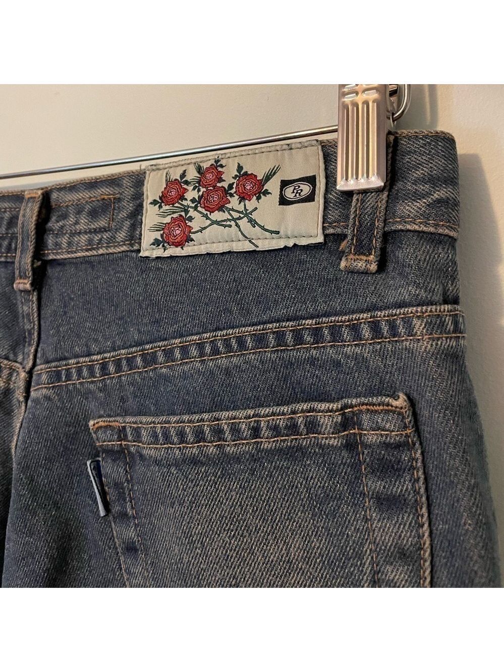 Poty Ro Embroidered Floral Jeans Size 38 - Picture 7 of 9